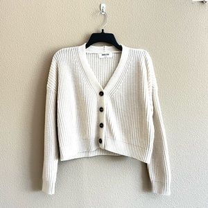 Beige Crop Cardigan